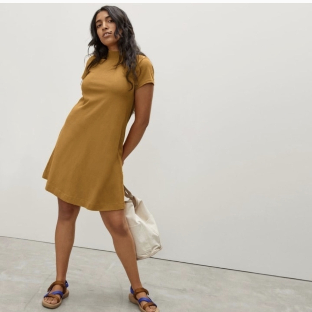 EVERLANE Mock Neck T Shirt Dress